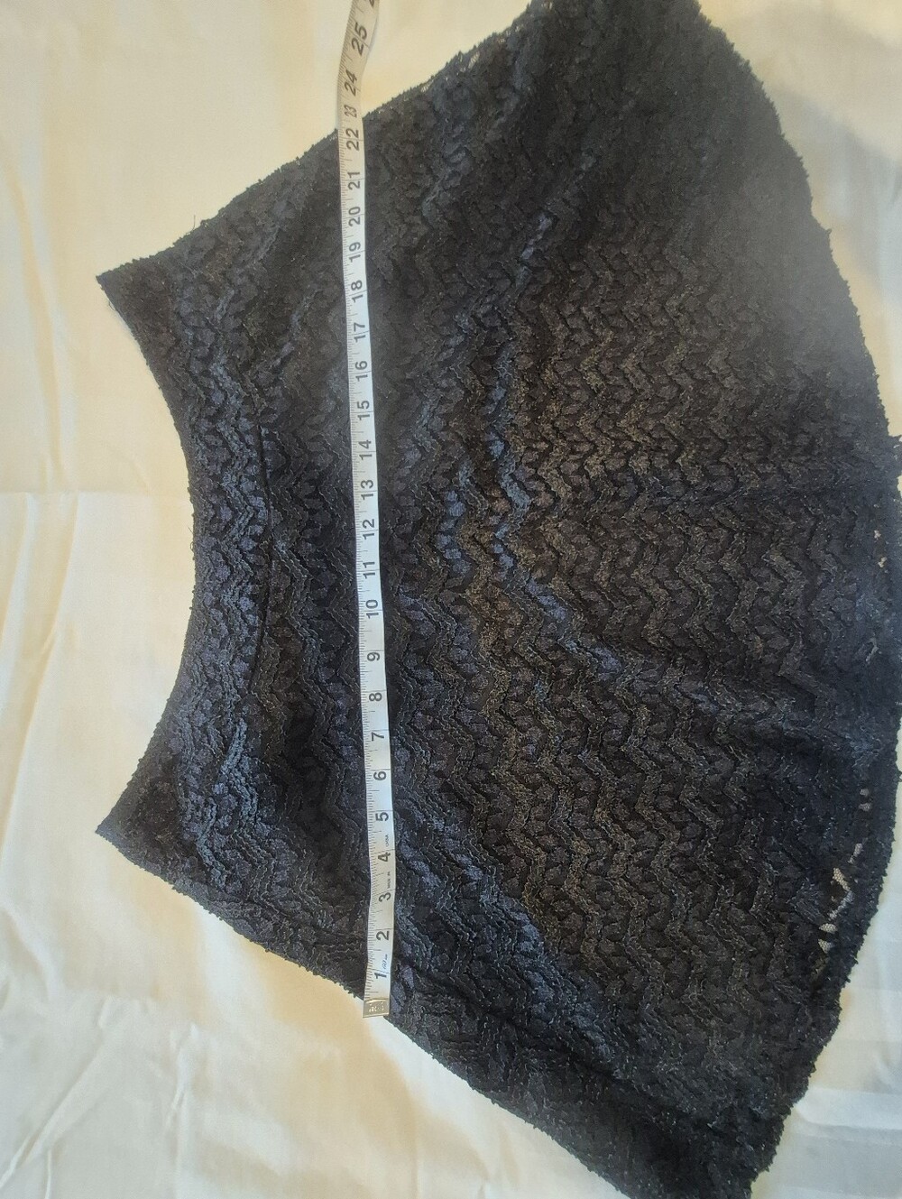 Source Unknown Black Lace Chevron Mini Skirt